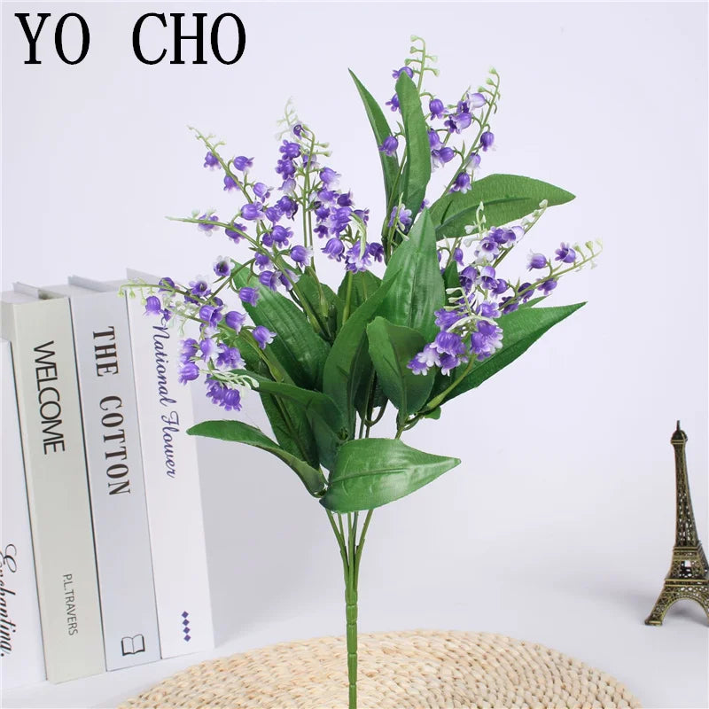 Artificial flowers muguette wedding bouquet party decoration - Purple