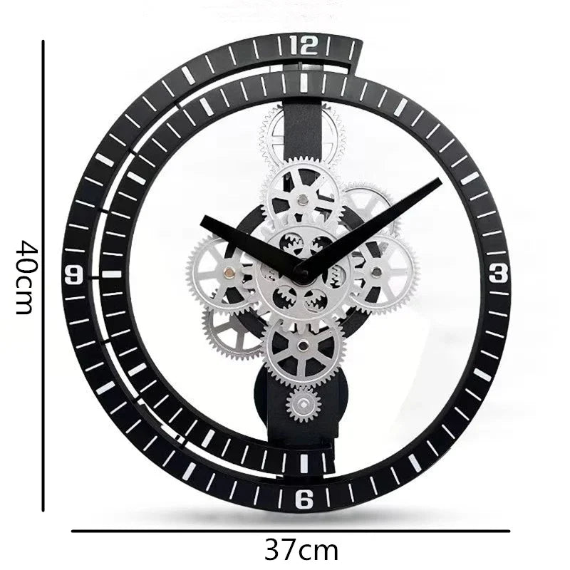 Industrial Gear Rotating Wall Clock, Silent Clock, Modern Design,Home Living Room,European Office Art Wall Decoration Horologe - view 6