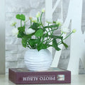 Artificial plants mini silk decoration for indoor garden and table - White