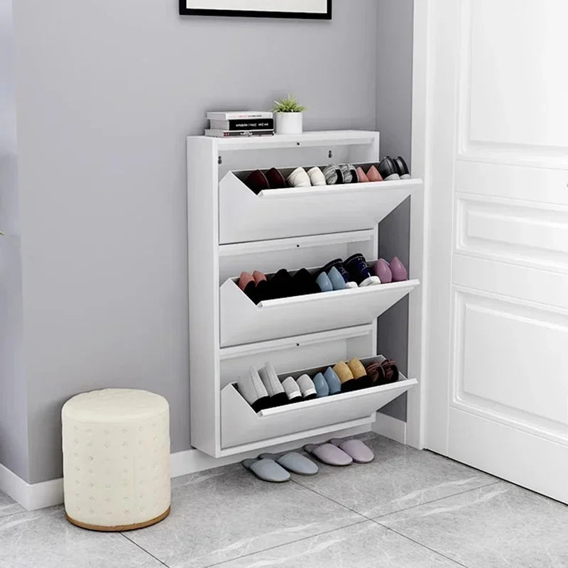 Modern wooden shoe shelf for elegant interior storage - view 2