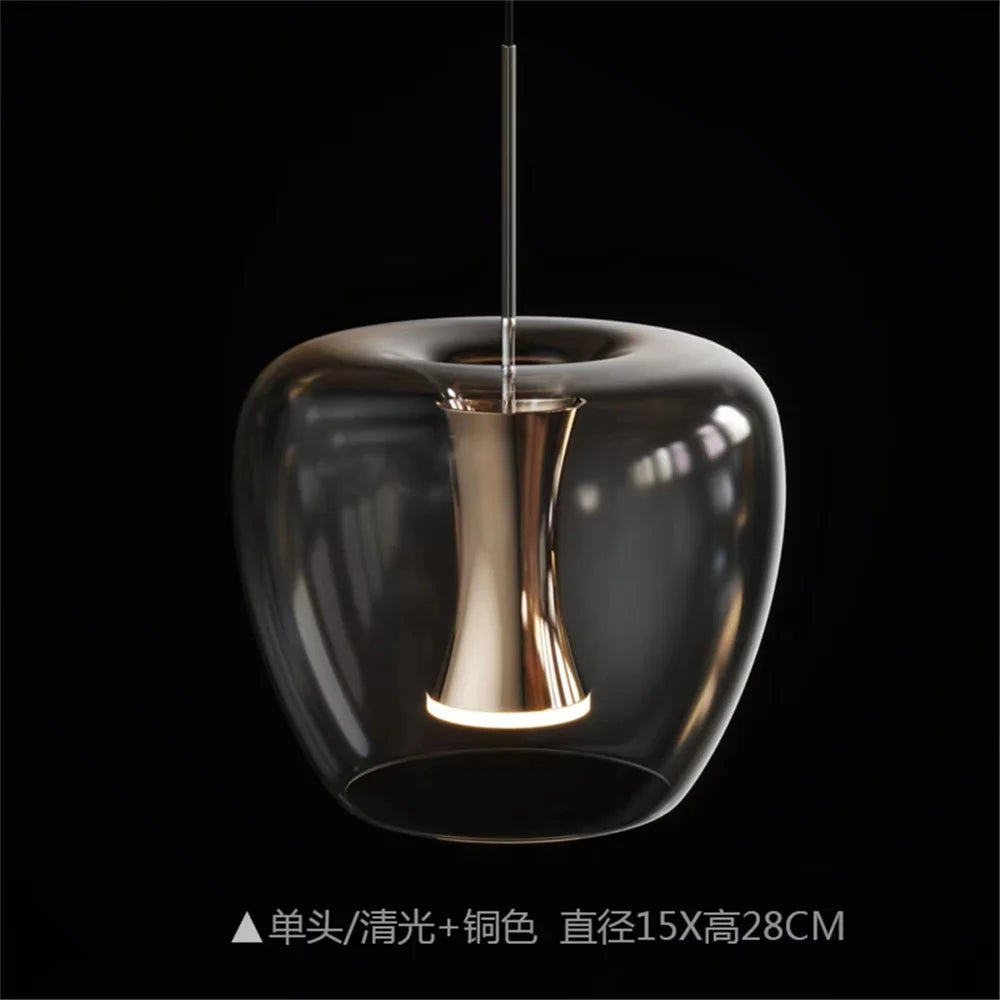 Transparent glass led pendant light in modern design for interior decoration - D