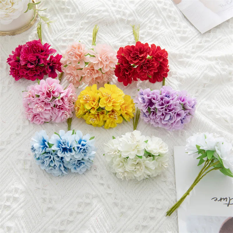 Bouquet of artificial hortensia mini flowers for decoration and DIY - view 3