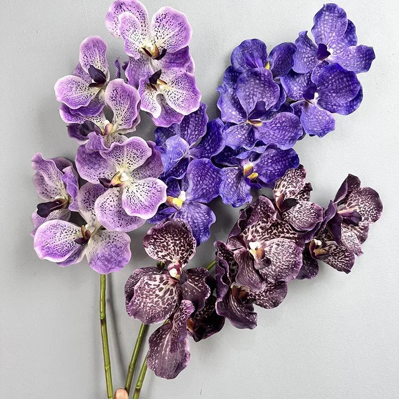 Set of 2 artificial vanda orchids for interior decoration - view 3