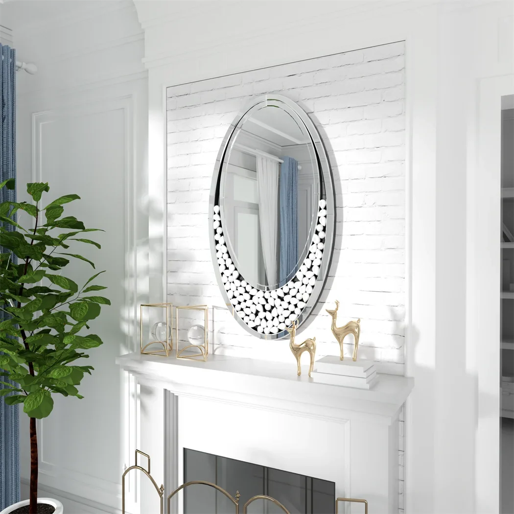 Oval decorative mirror in tear shape for interior - view 2