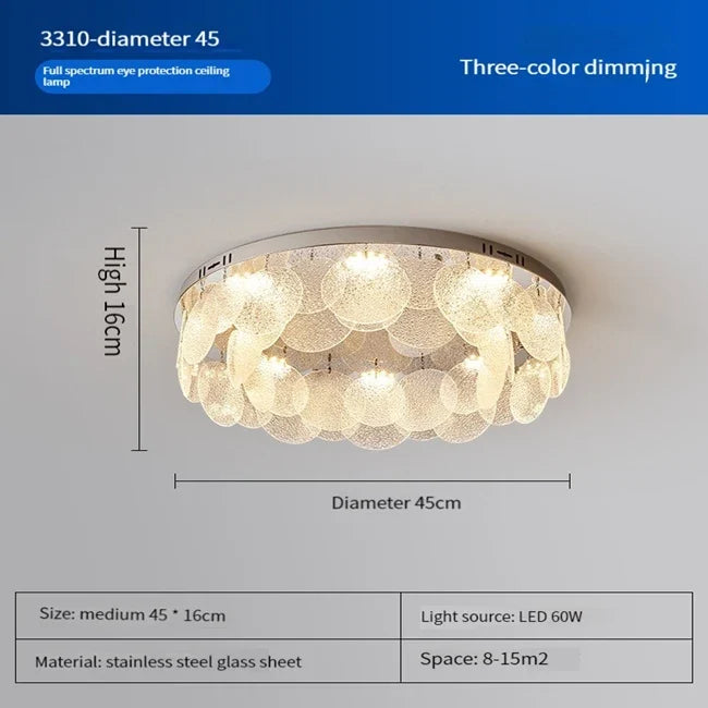 LED glass ceiling lamp for interior decoration - Round 45cm / Changeable