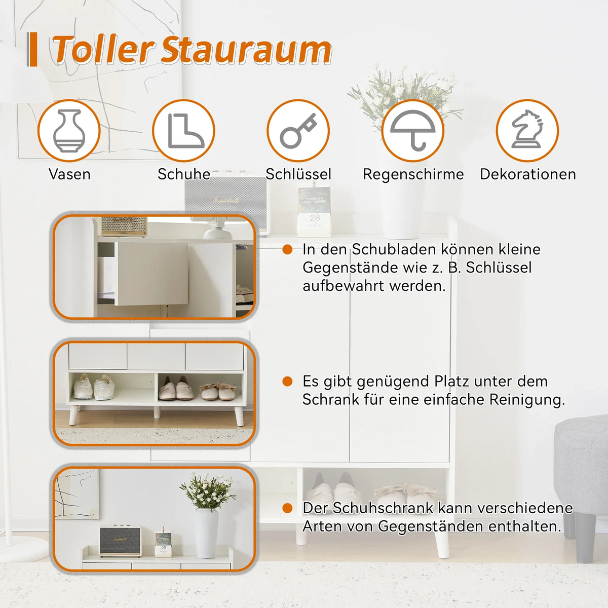Minimalist storage cabinet with adjustable shelves and wooden feet - view 6
