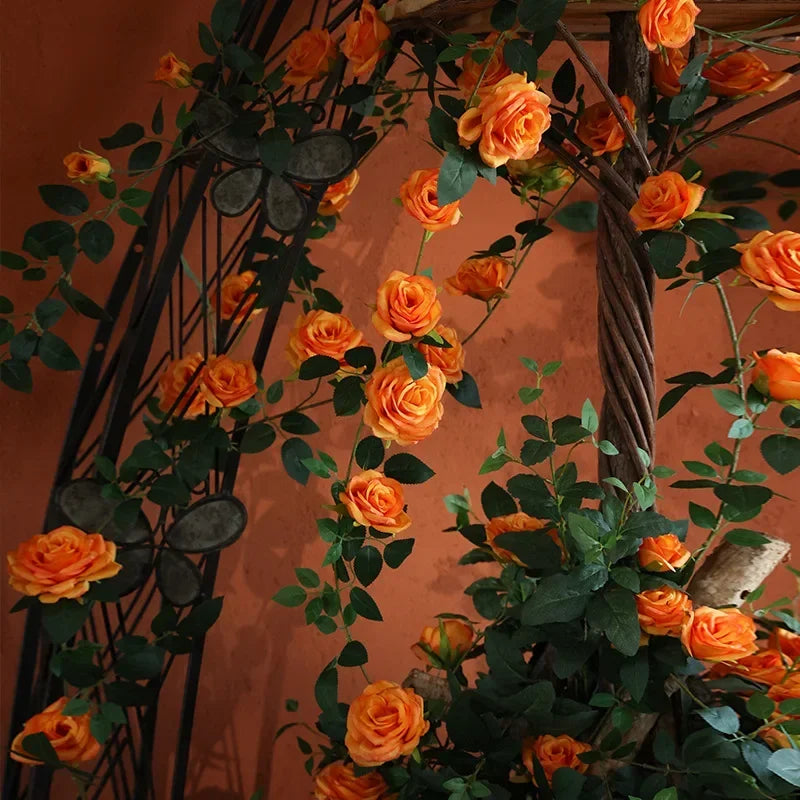 Artificial silk rose vines for interior decoration - view 4