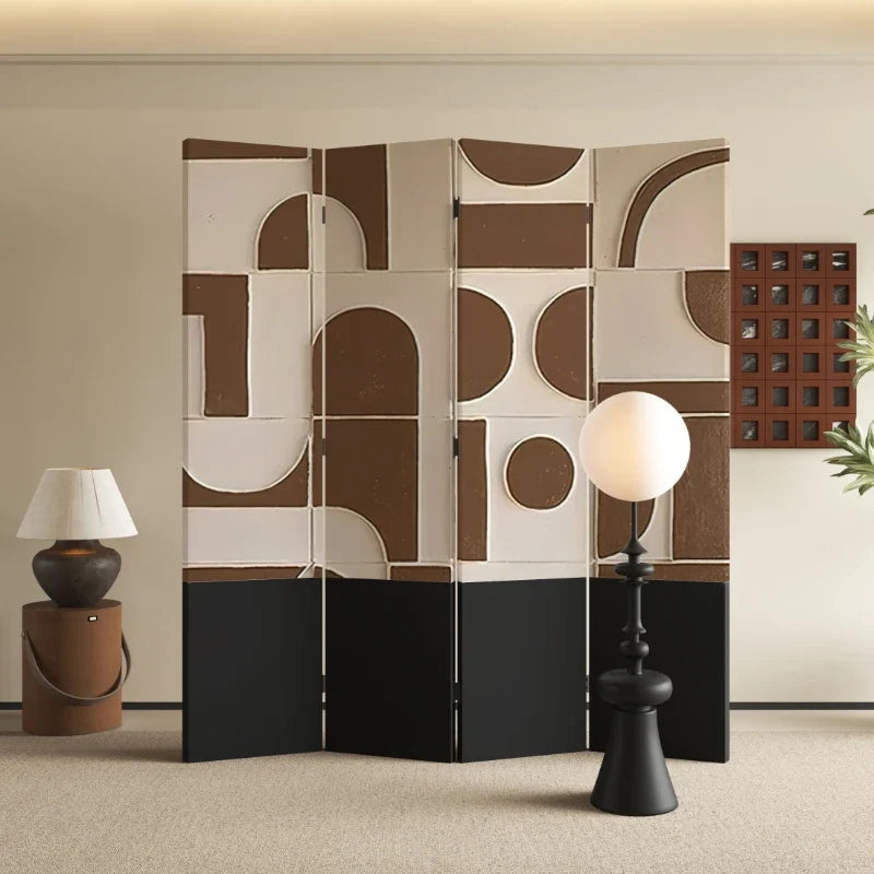Folding and moving screen partitions into modern and minimalist living rooms, covering bedrooms - Six fans 50 190cm