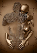 Poster couple love hug kiss wall decoration silver glitter - 40X50cm Unframed / 5