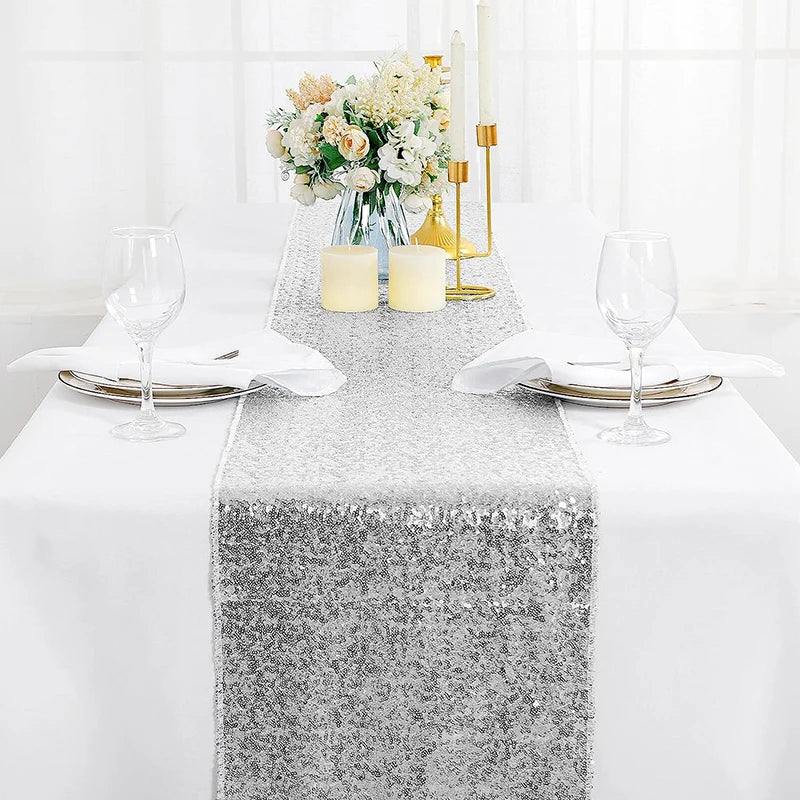 Modern Orange Glitter Table Runner for Parties - 30X120cm