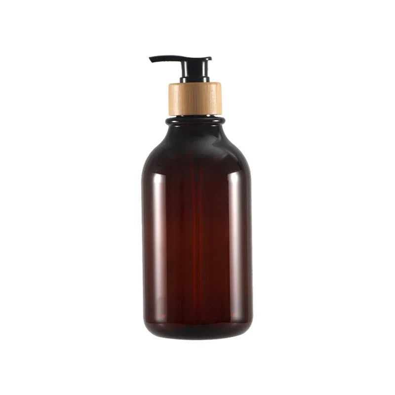 Refillable pump bottle for shampoo and shower gel - 500ML-Brown (Glossy)