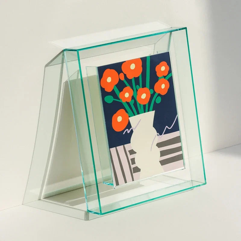 Transparent acrylic photo frame support interior decoration desk - B / 5 inches