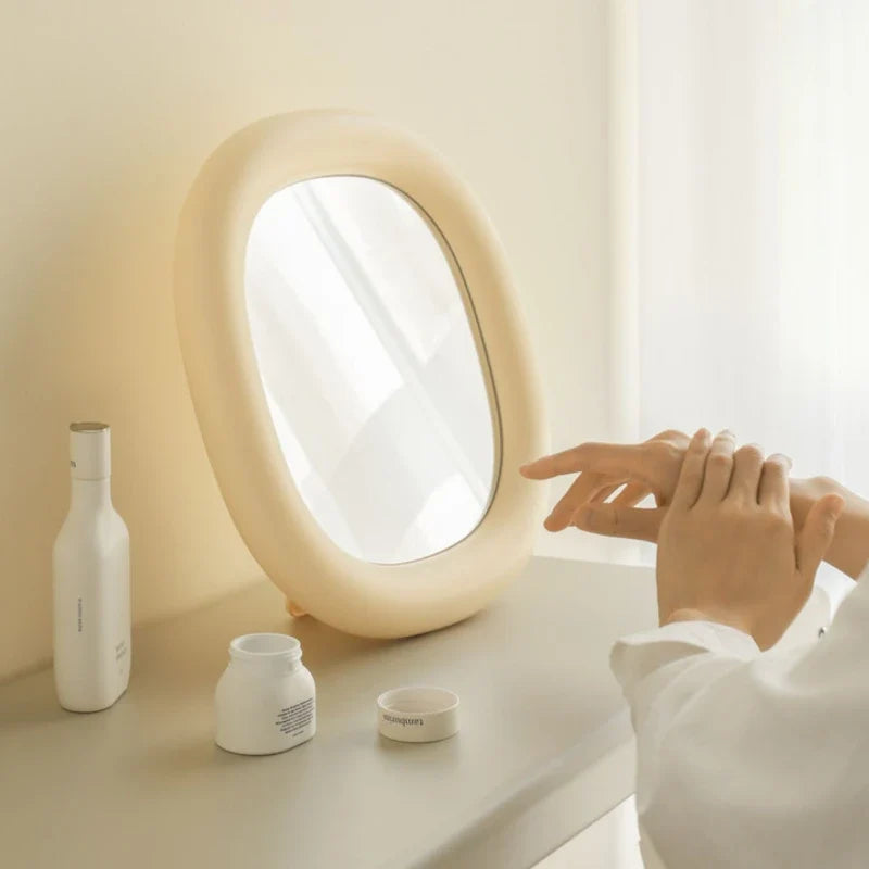 Cute round decorative mirrors for hand hanging makeup - view 7