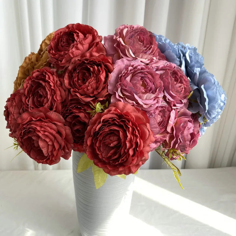 Artificial silk peonies bouquet for floral decoration - view 2