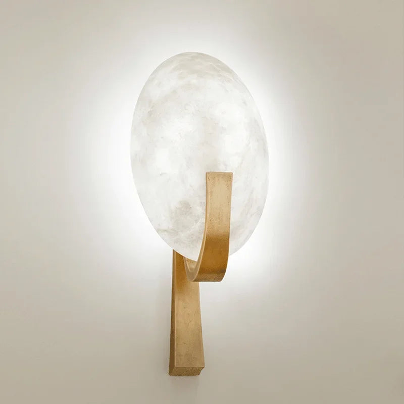 Nordic wall sconce in copper and marble modern design to led - view 2