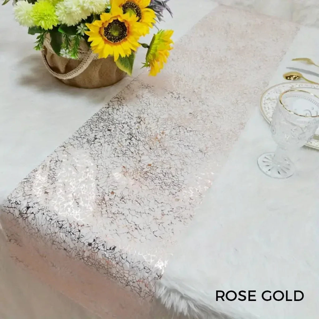 Pink gold table runner glitter metallised party - view 5