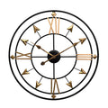 Wrought Iron Wall Clock for Living Room, Home Warm Decoration, Retro Silent Clock - black
