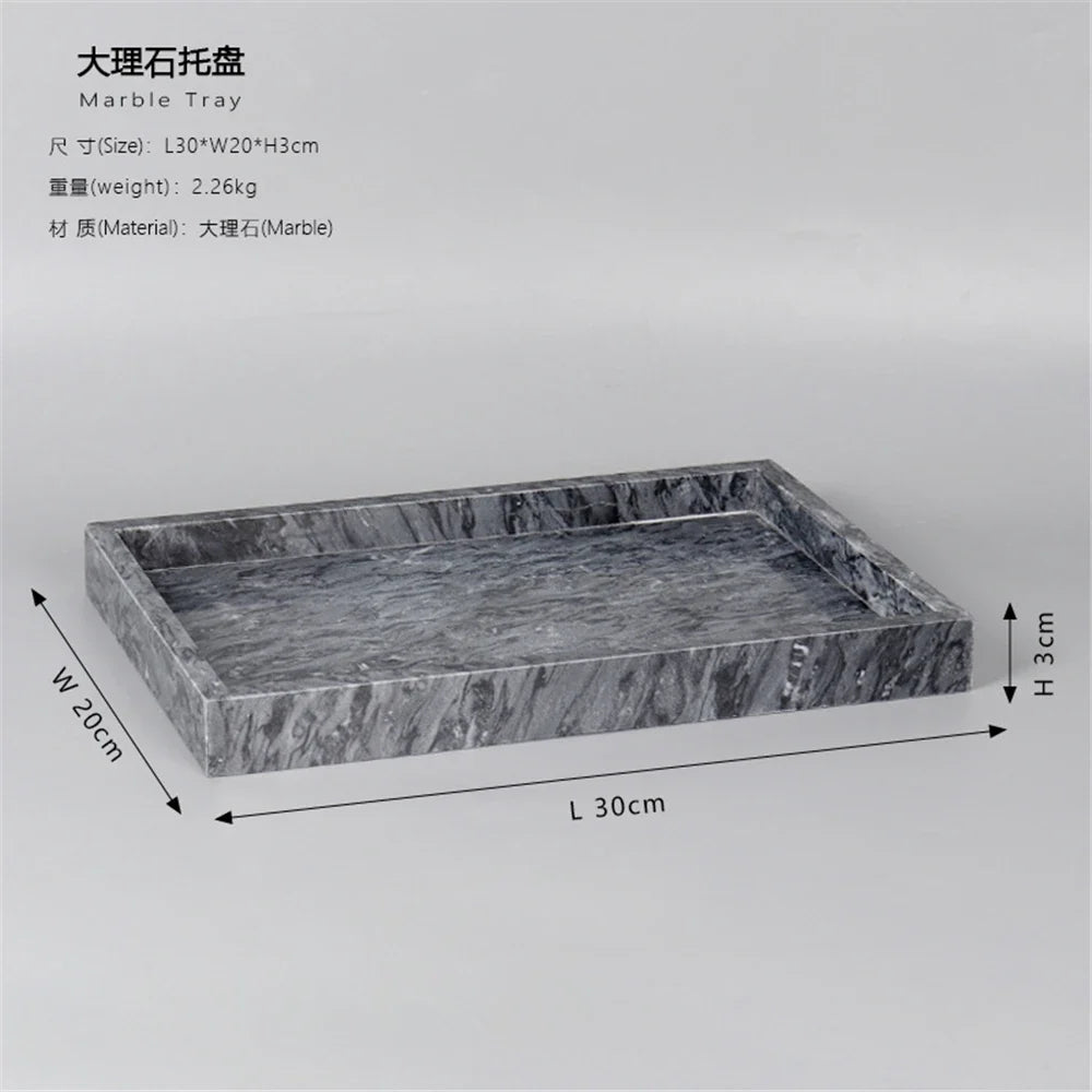 Lightweight marble shelf for storage jewelry and stylish accessories - B-30x20x3cm