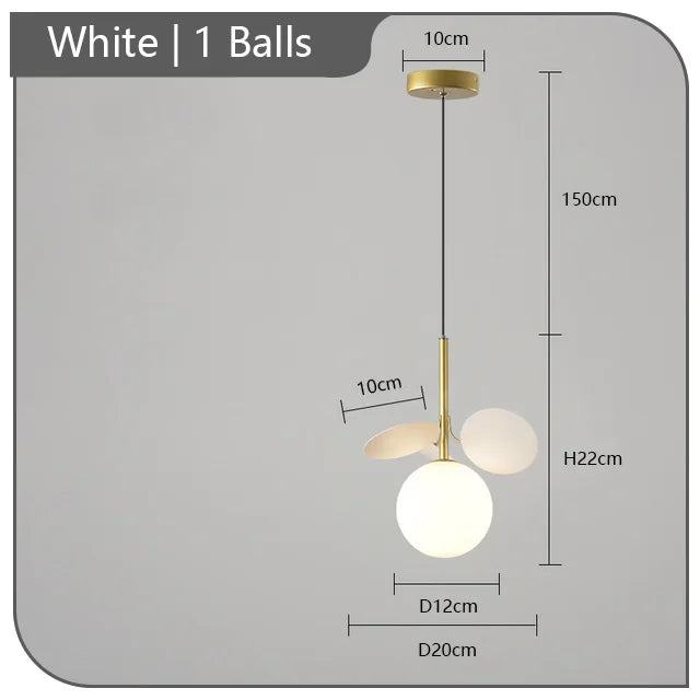 Child chandelier flowers multicolored decorative pendant light - Boules blanches 1 / Cool White 6000K
