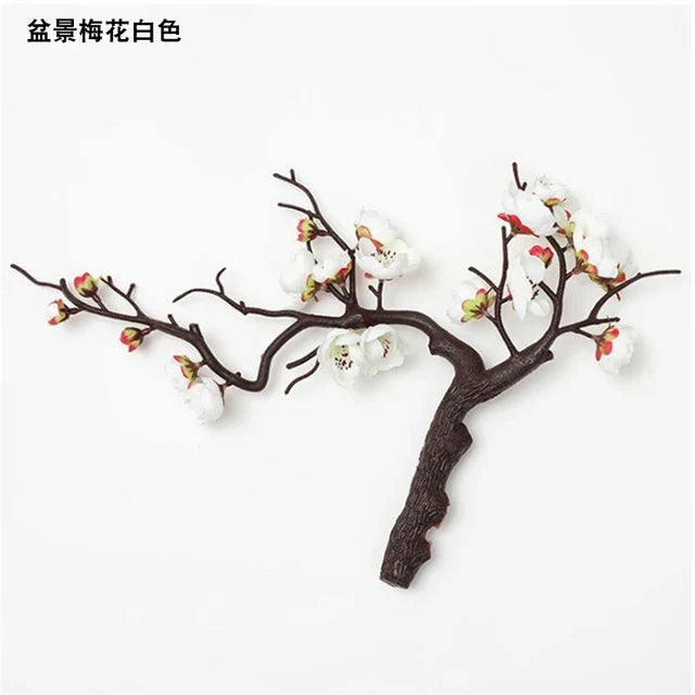 Artificial silk flowers for wedding decoration and interior - White Plum Bonsai