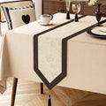Vintage floral table runner linen country style beige natural - 30x120cm
