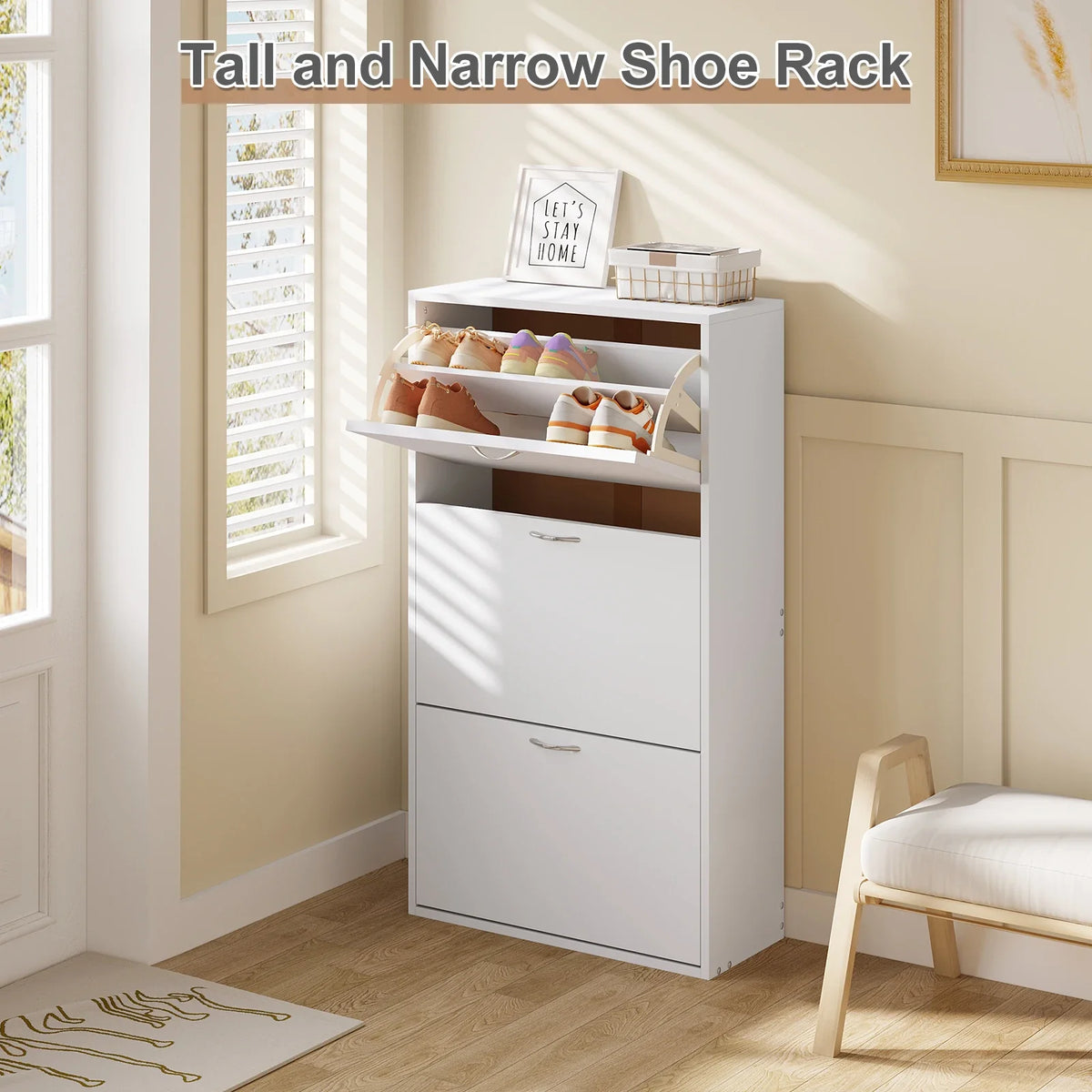 Shoe organizer with folding drawers - view 3