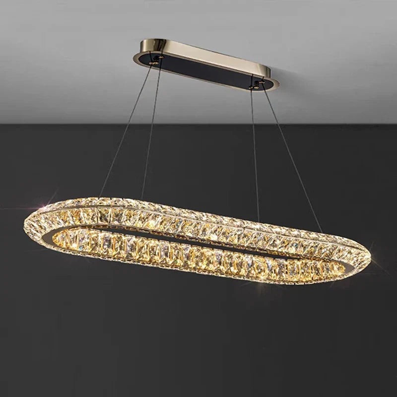 Gold crystal chandelier modern design for elegant interior - view 5