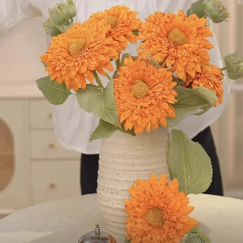 Artificial flowers retro double petal sunflowers interior decoration - view 3