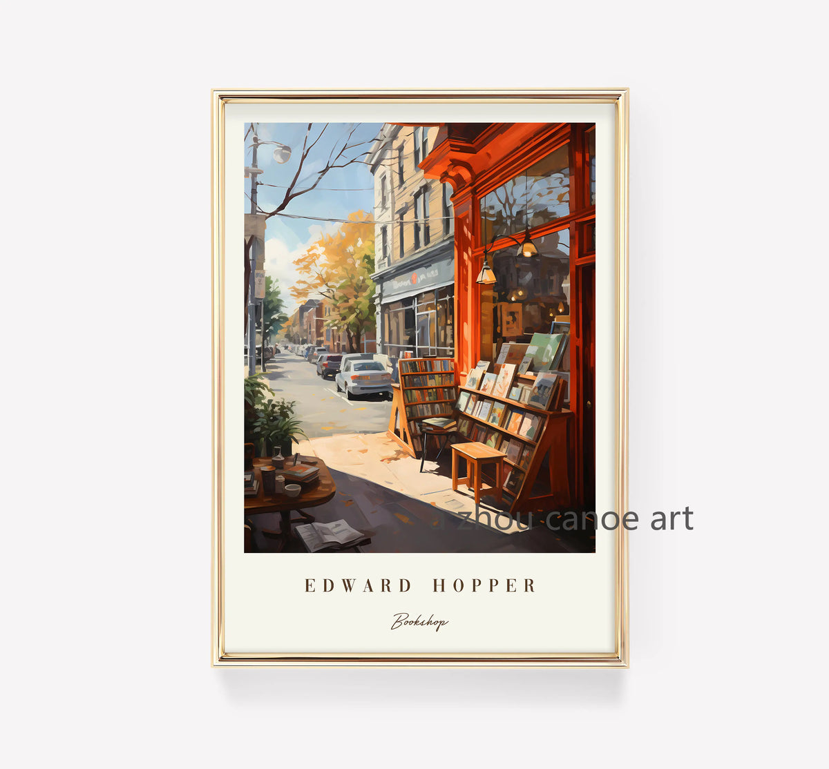 Classical art library edward hopper modern painting wall decoration - 60X80cm Unframed / 12