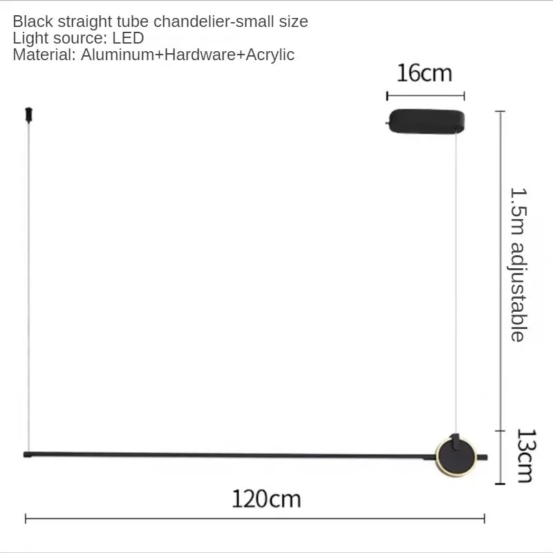 Modern acrylic light for office and workspace - Black-120cm / Cool White