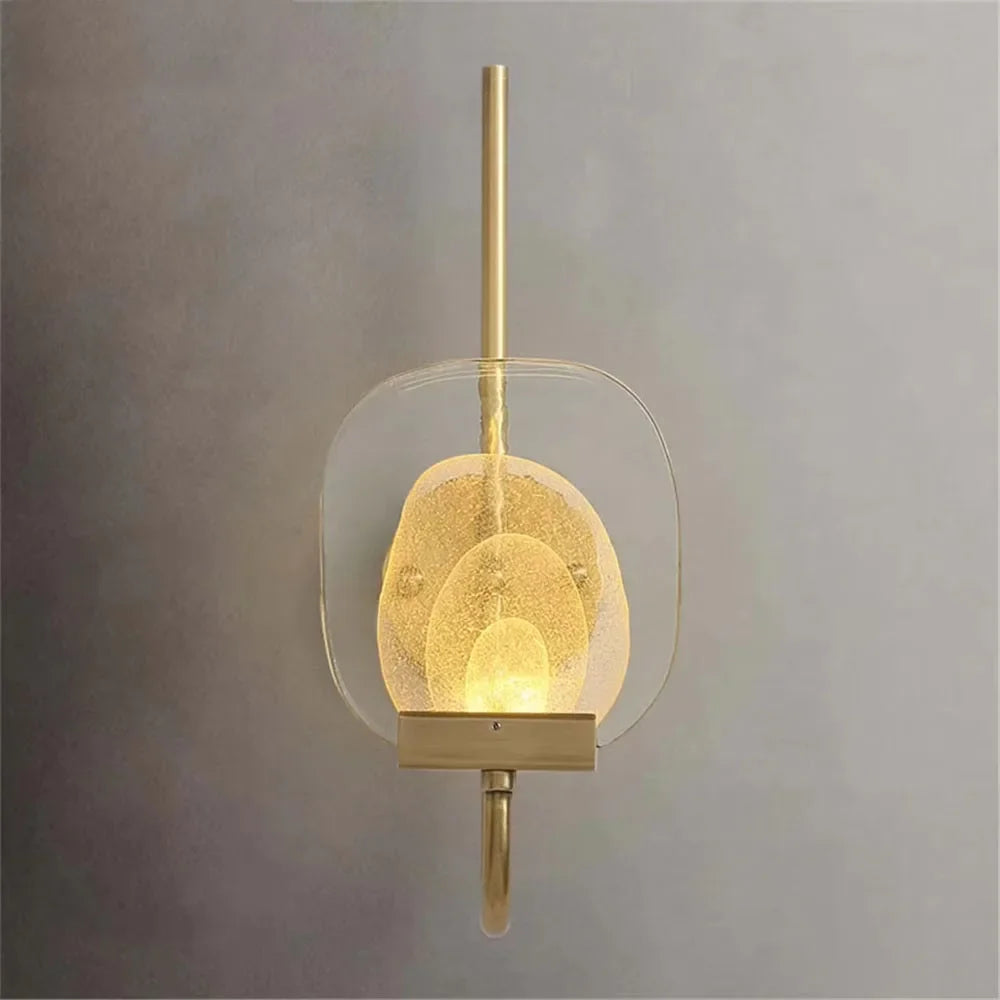 Led luxury wall sconce in brass and crystal modern design - view 3