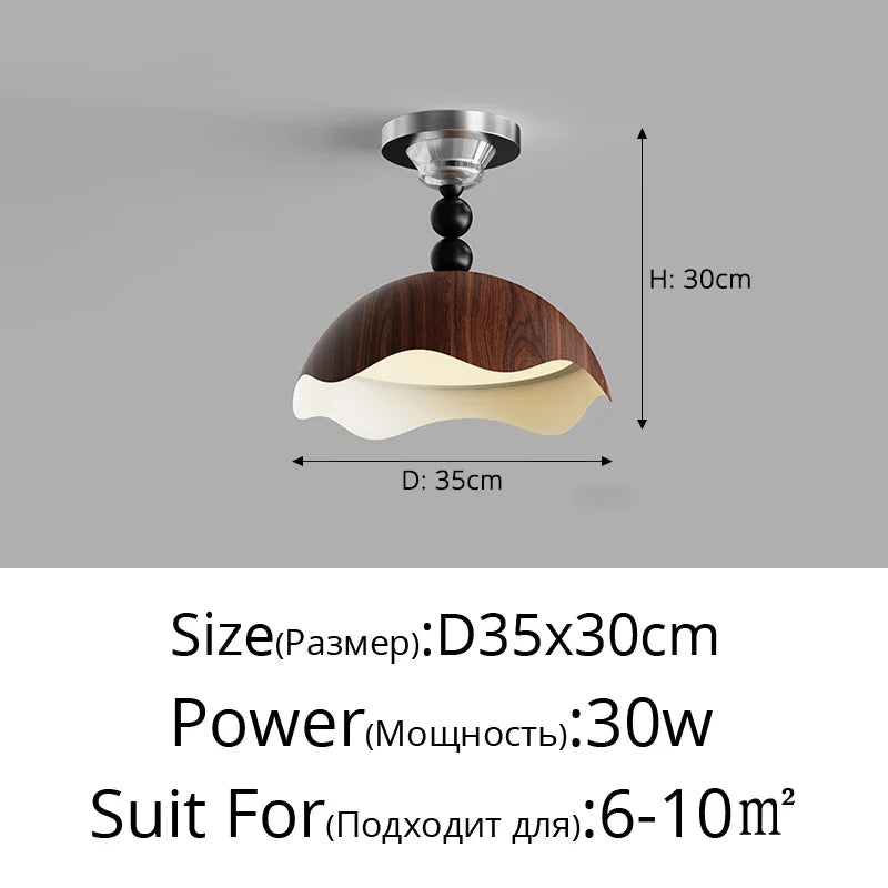 Girly ceiling in high-end creative eggshell for room - A-Walnut-D35x30cm / 3 Colors No Remote