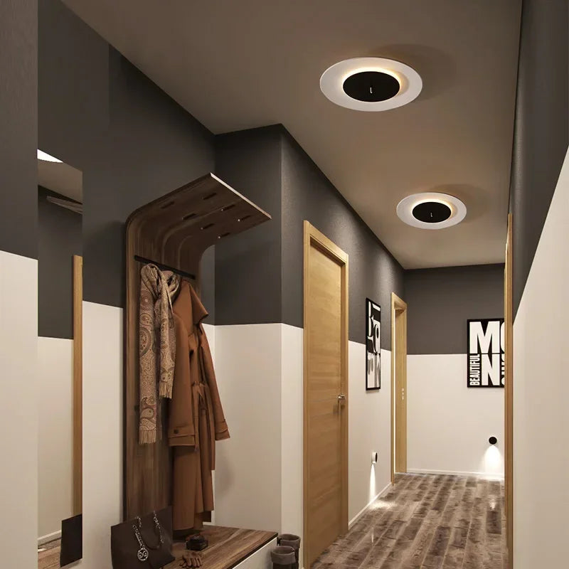 Modern minimalist ceiling lamp in acrylic iron with coloured led light - view 4