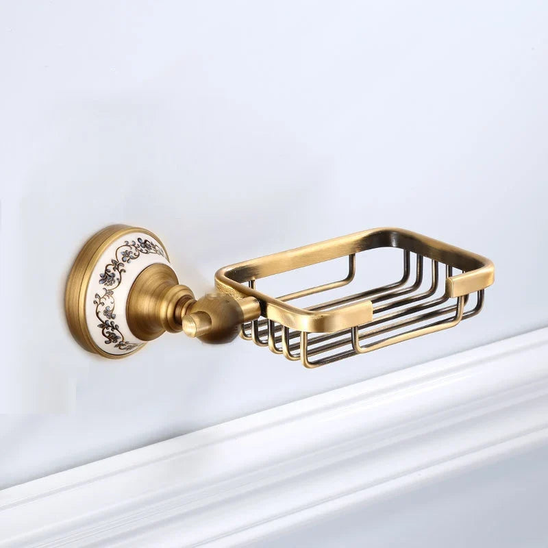 Solid brass accessories sets for retro bathroom - Soap Basket
