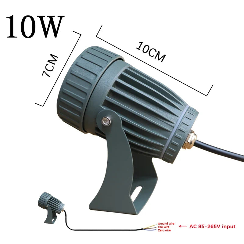 Waterproof led lamp for outdoor lighting garden and trail - Cold white 6000K / 10 W CA 85-265 V