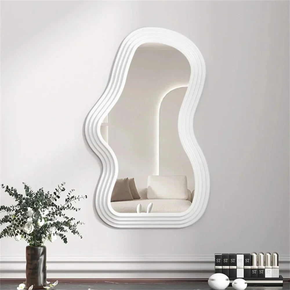 Vertical mirror cloud for desk dorm bathroom decoration - Courbe blanche