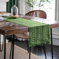 Bohemian Cotton-Linen Table Runner in Beige with Pom-Poms, Style One - 30X50cm