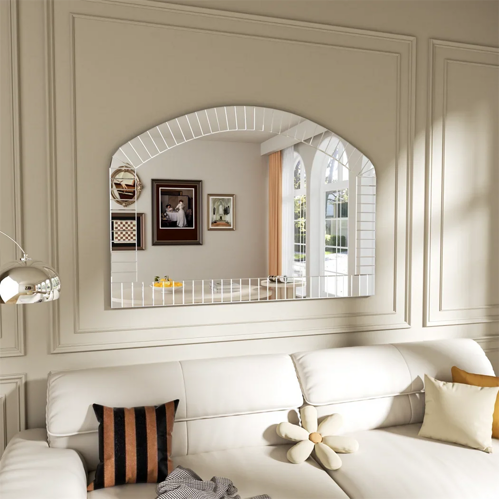 Large decorative wall mirror in Venetian bevelled glass