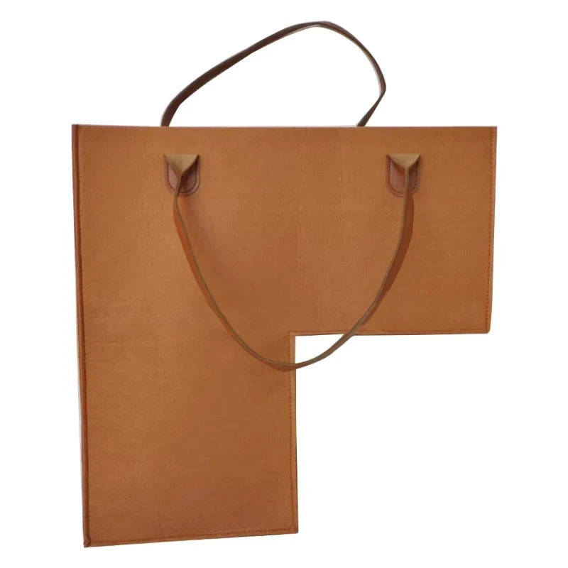 Practical felt basket for clothing storage - Fauve