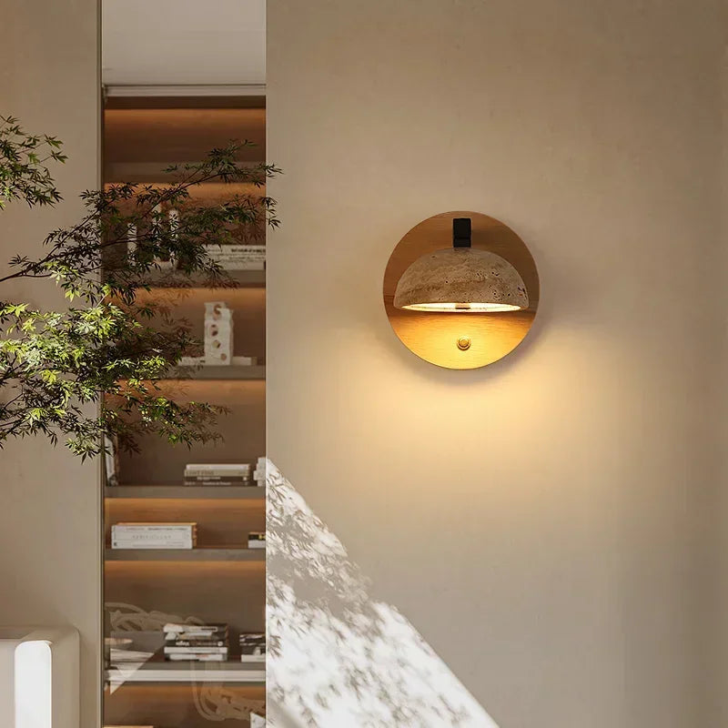 Natural stone wall sconce vintage decorative style - view 4