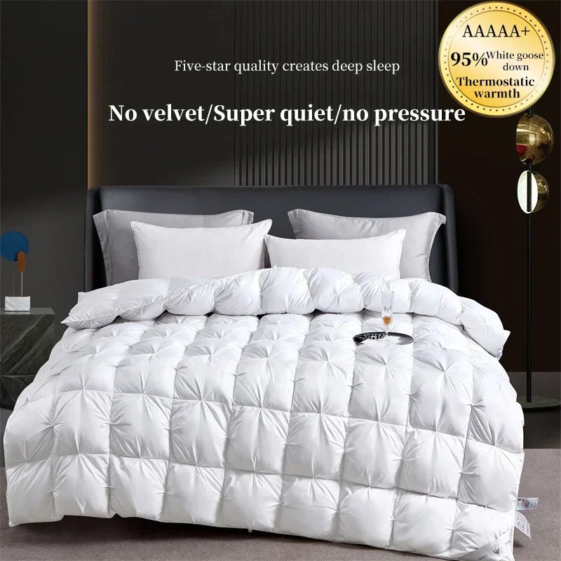 100% white goose down comforter, high-quality five-star hotel twisted flower comforter, pure cotton winter thick comforter - view 4