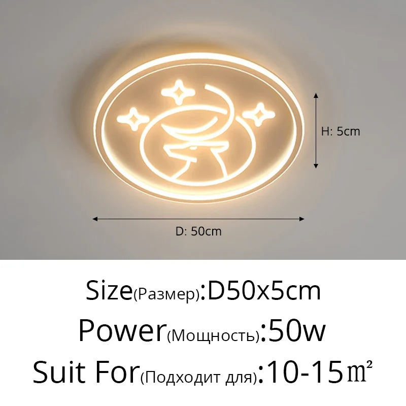 LED round ceiling lamp for modern and elegant interior lighting - C / Warm Light
