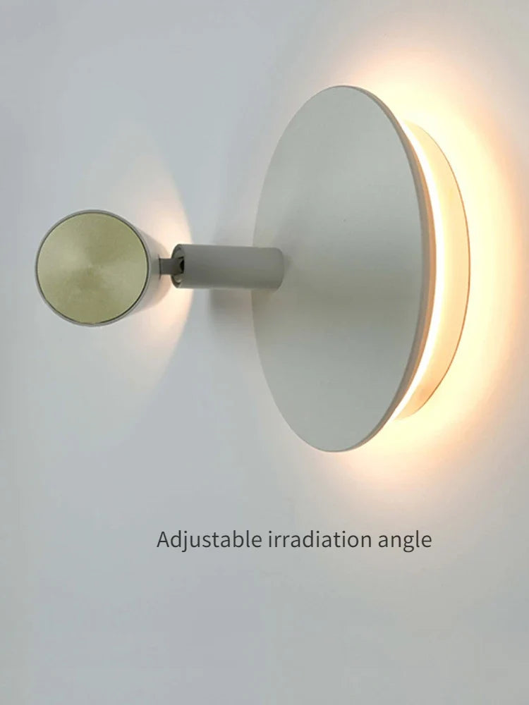 Modern minimalist wall sconce with double rotating light source - view 5