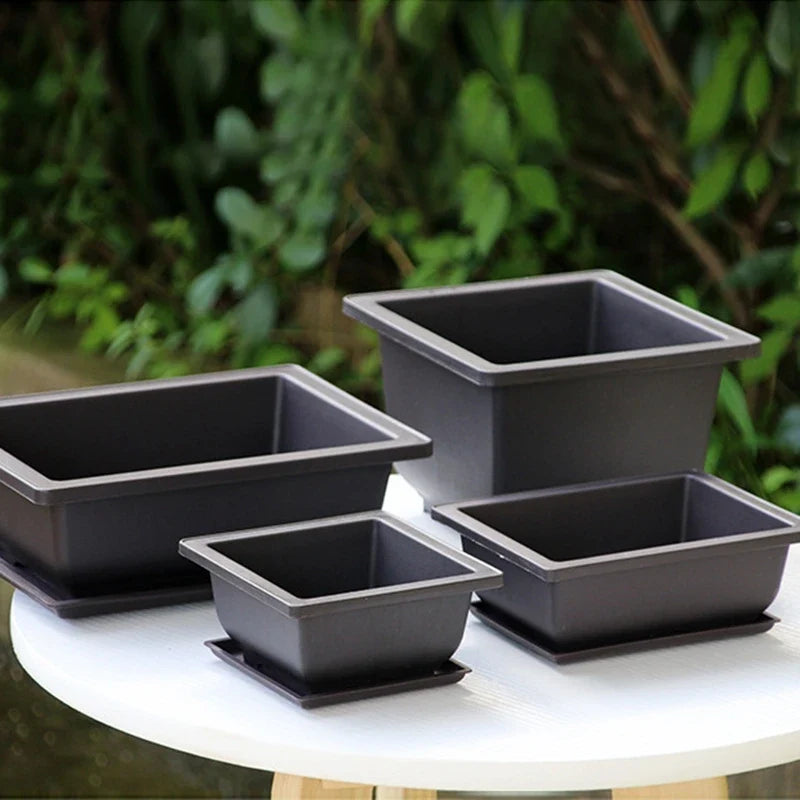 Rectangular flower pots imitation clay for outdoor garden
