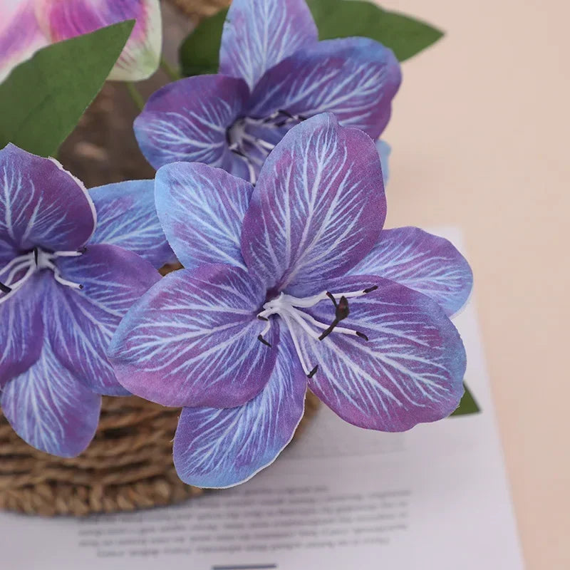 Decorative silk lilies flowers for interior and exterior