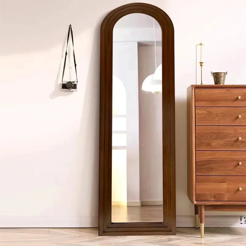 Vintage wooden mirror for aesthetic decoration and make-up - view 5