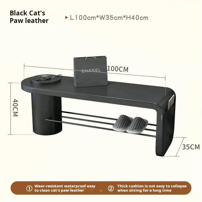 Multifunction storage bench for footwear and other objects - Black 100CM