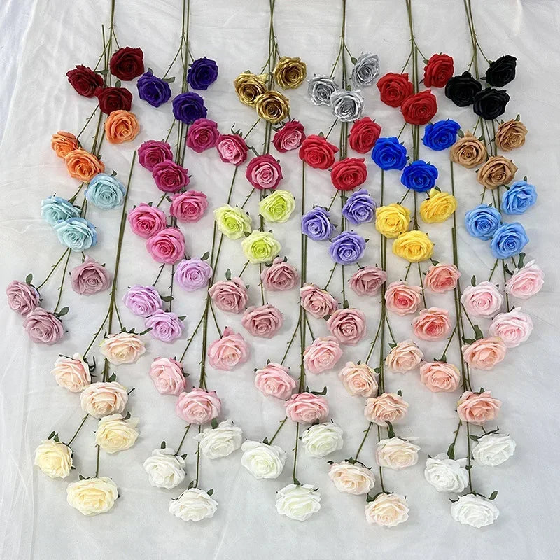 Artificial silk rose branches for elegant decoration