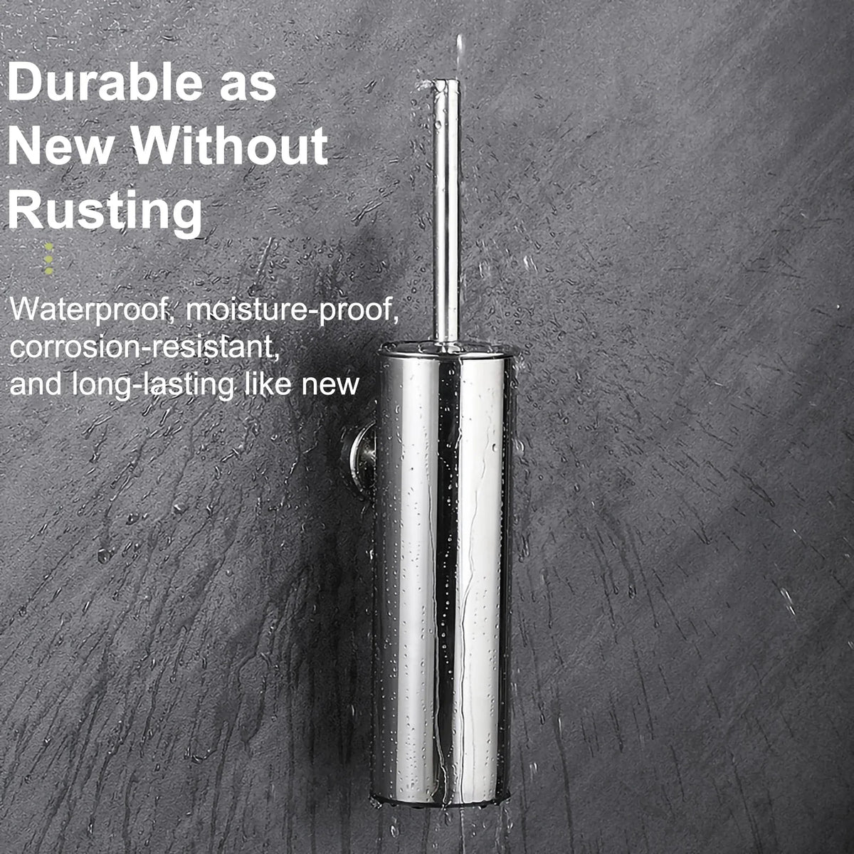 Durable stainless steel wall toilet brush for bathroom - view 5