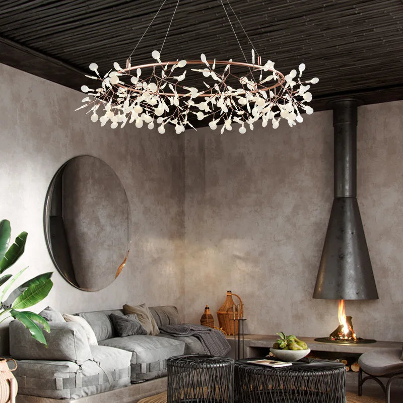 Creative LED chandelier in stainless steel and acrylic for interior decoration - view 3